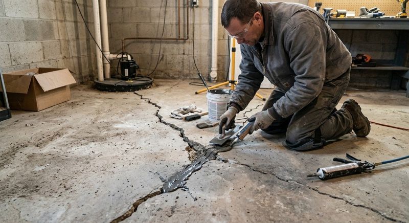 Cracked Basement Floor Repair in Wright County, MN