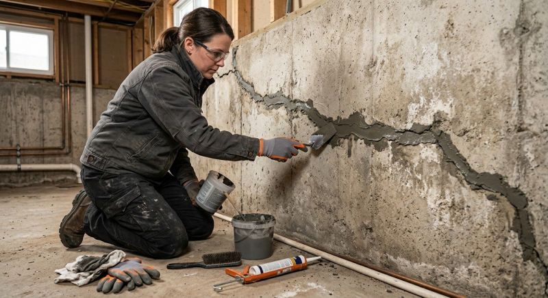 Cracked Basement Floor Repair in Wright County, MN