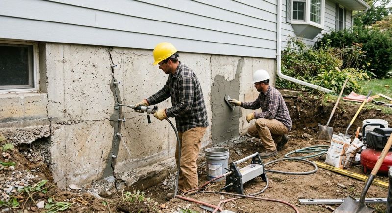 Cracked Foundation Repair in Annandale, MN