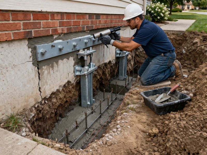 Sinking Foundation Repair in Anoka County, MN
