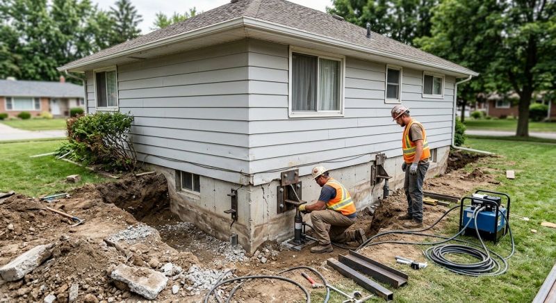 Sinking Foundation Repair in Elk River, MN